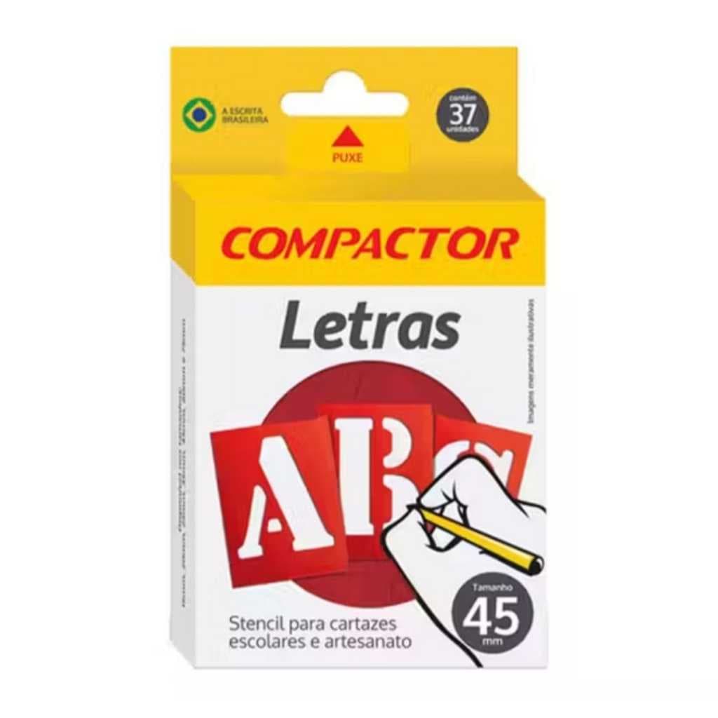 Letras Vazadas Stencil Para Cartazes e Artesanatos 45mm Compactor