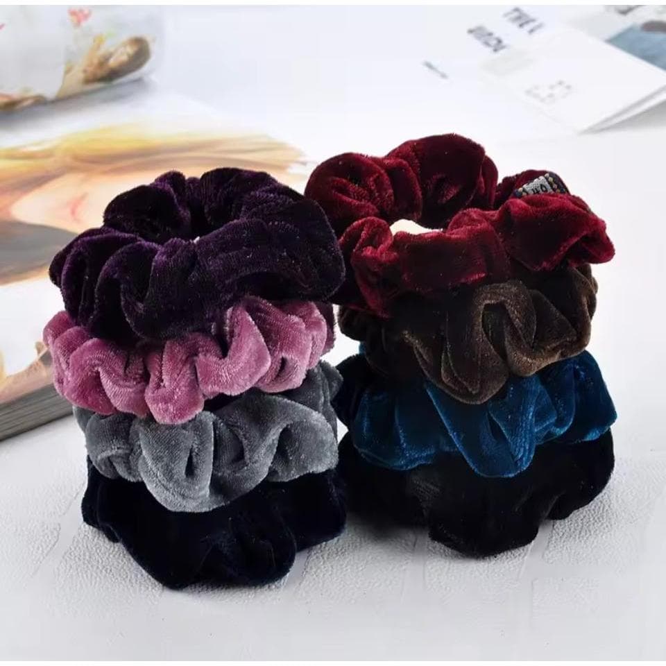 Scrunchies de Veludo  Xuxinha Amarrador de Cabelo, rabico