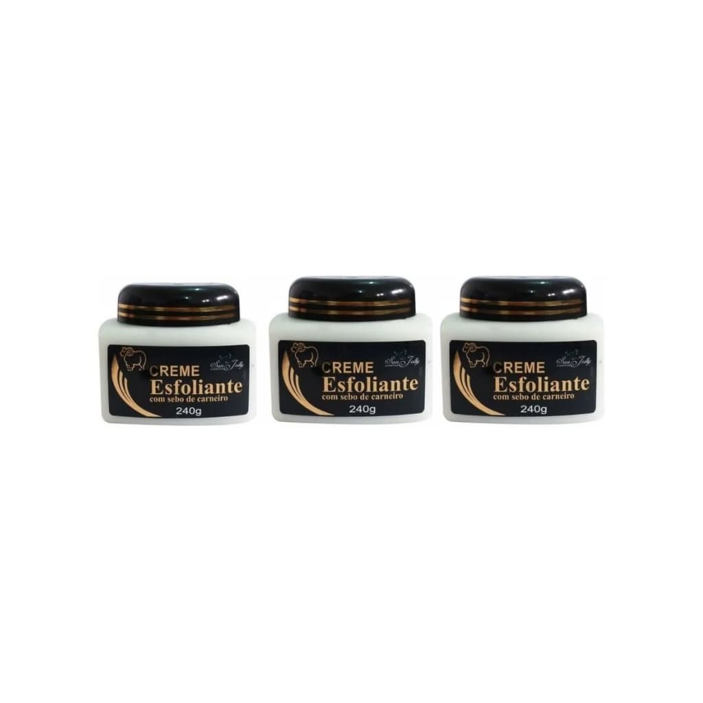 Creme Esfoliante C/sebo De Carneiro Pés Mãos 240g Kit com 3un
