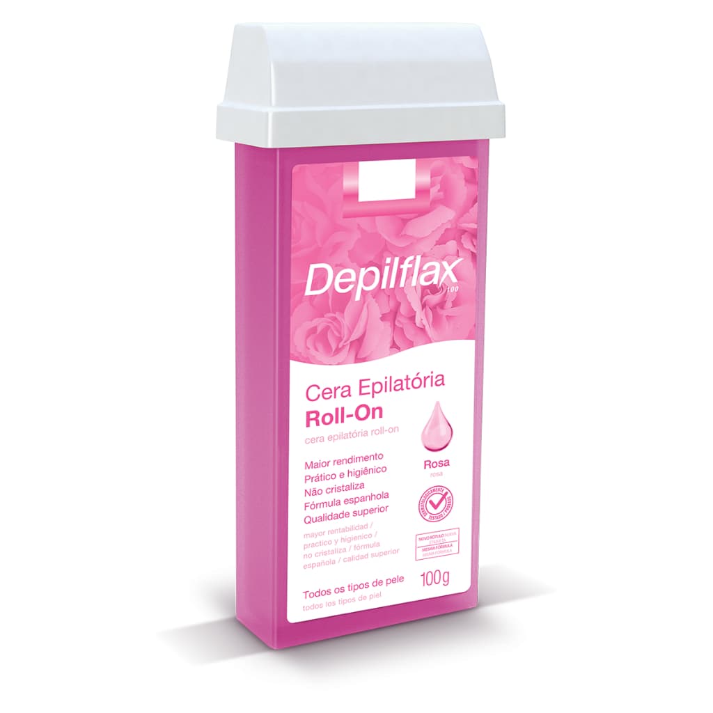 Cera Refil Roll On Depilflax Rosa 100g!
