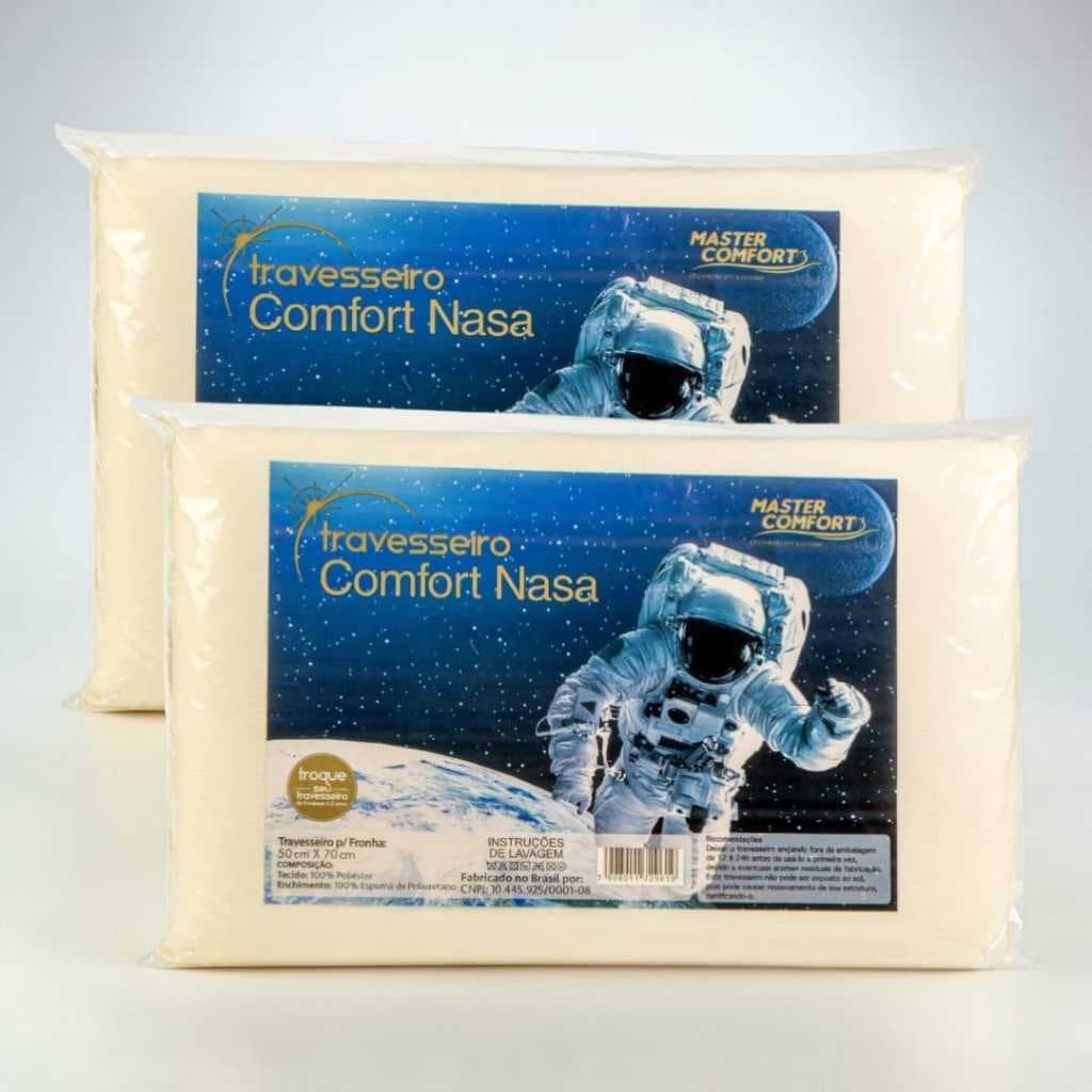 kit com 2 travesseiro viscogel nasa ergonômico comfort antialergico