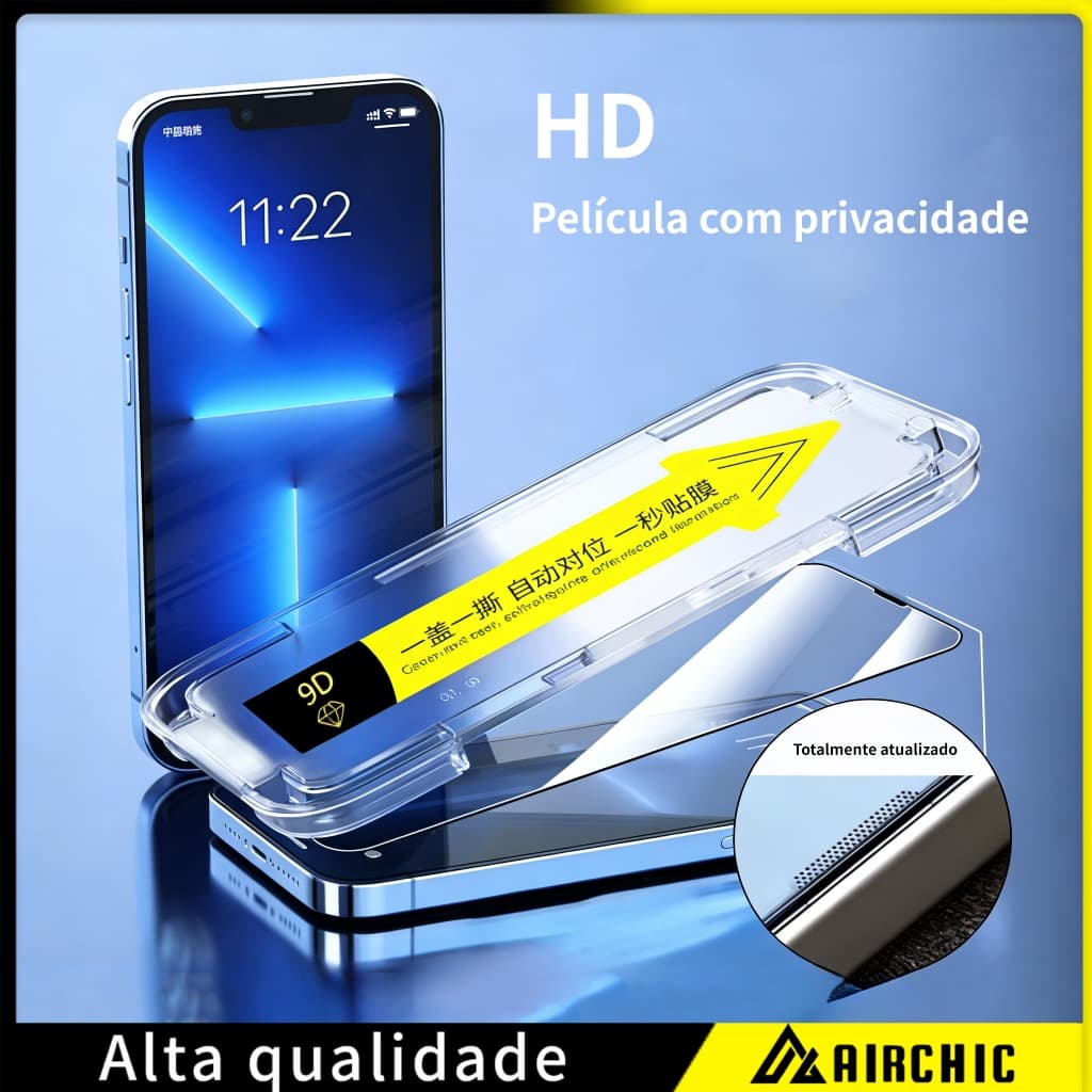 Película HD Vidro Com Aplicador Para IPhone 11 Promax 16 15 11 12 13 14 Promax xr xs max Temperado Glass