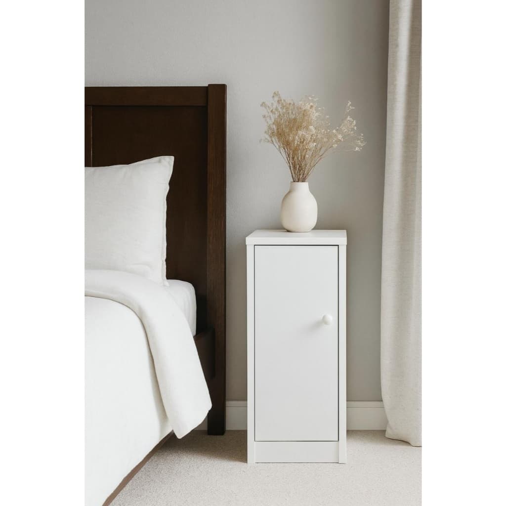 Mesa De Cabeceira Estreito 1 Porta Com Divisórias Em Mdf 20x60x30 De Chão Organizador