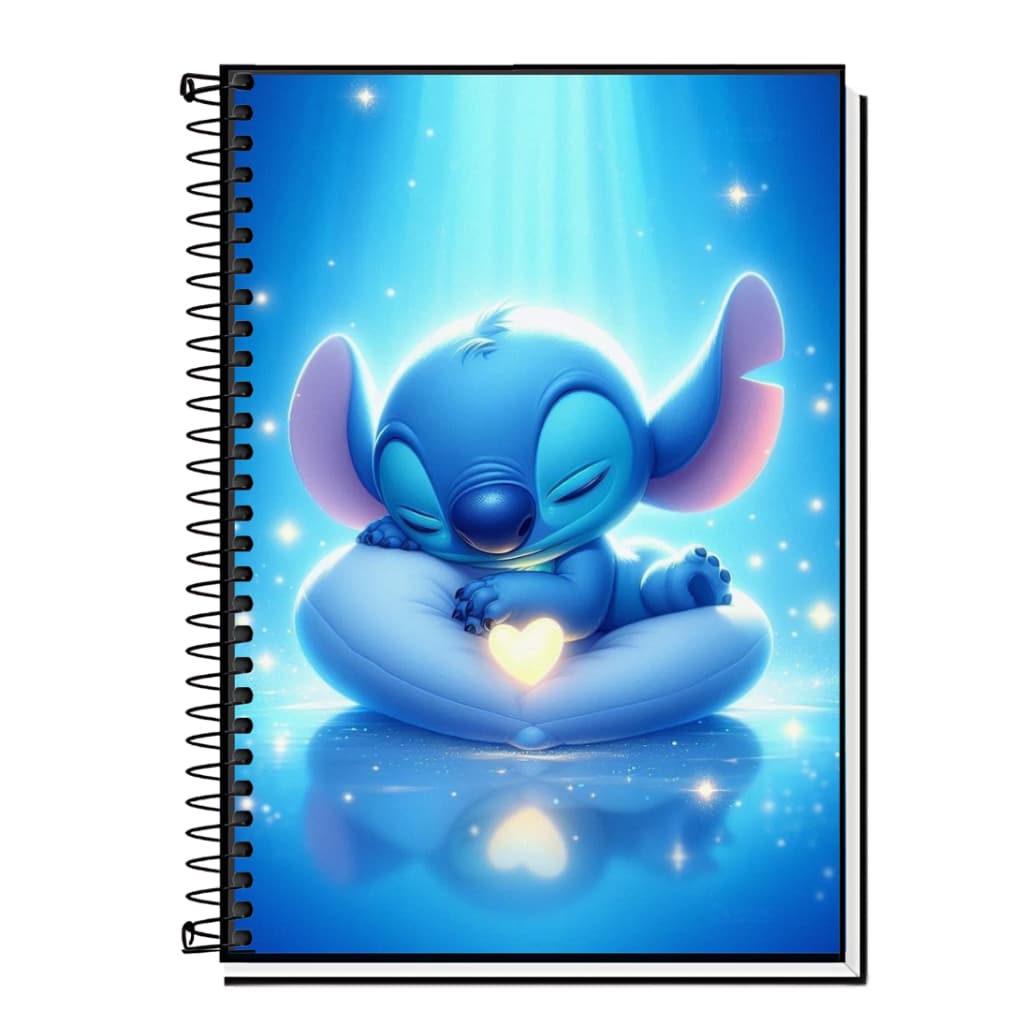Caderno Escolar Stitch | Tema Inspirado em Lilo & Stitch | Capa Dura & Espiral Resistente 1, 10, 15 e 20 Matérias