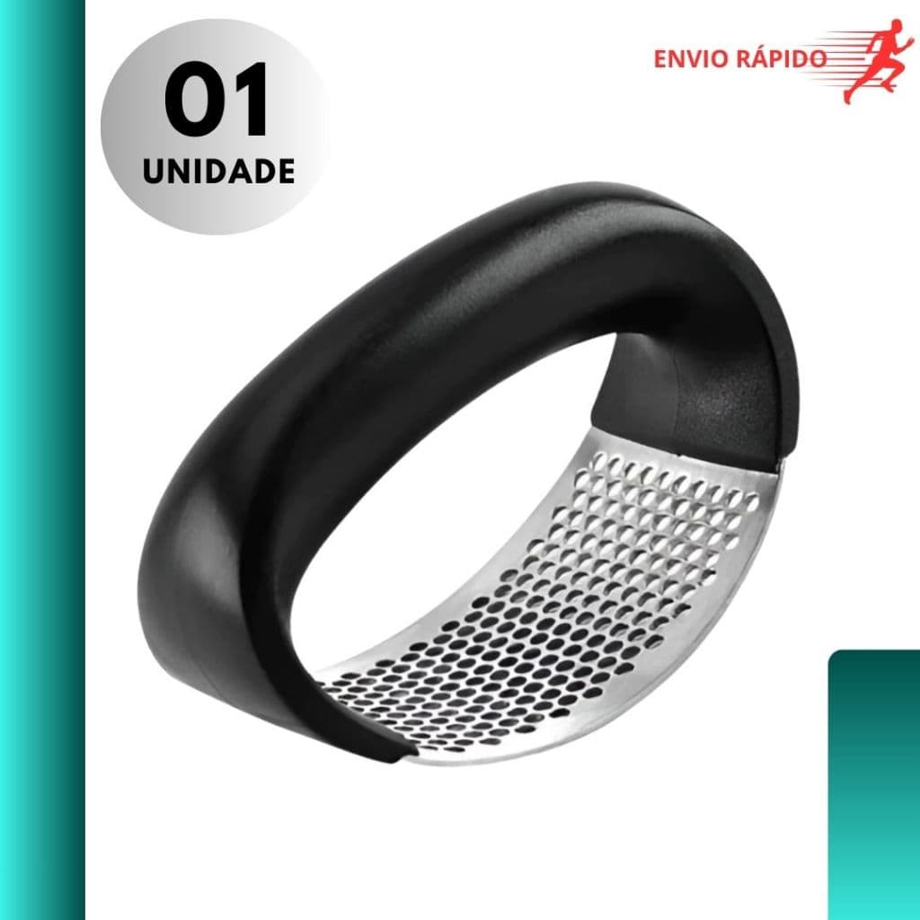 Amassador Espremedor de Alho Manual Inox com Cabo Anatômico Resistente