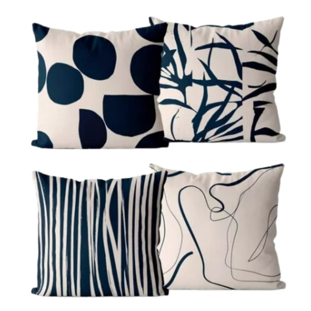 Kit 4 Capas de Almofada 45x45 Estampadas Decorativas