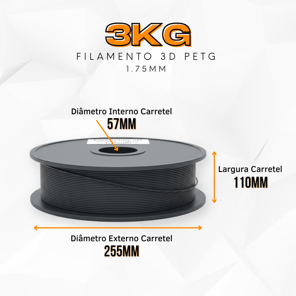 Filamento 3kg Impressão 3d Petg - 1.75mm para Alta Produção