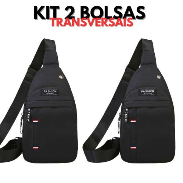 Pochete Masculina Transversal Impermeável Mochila de Peito Bolsa Tiracolo Moderna 1 ou 2 Peças