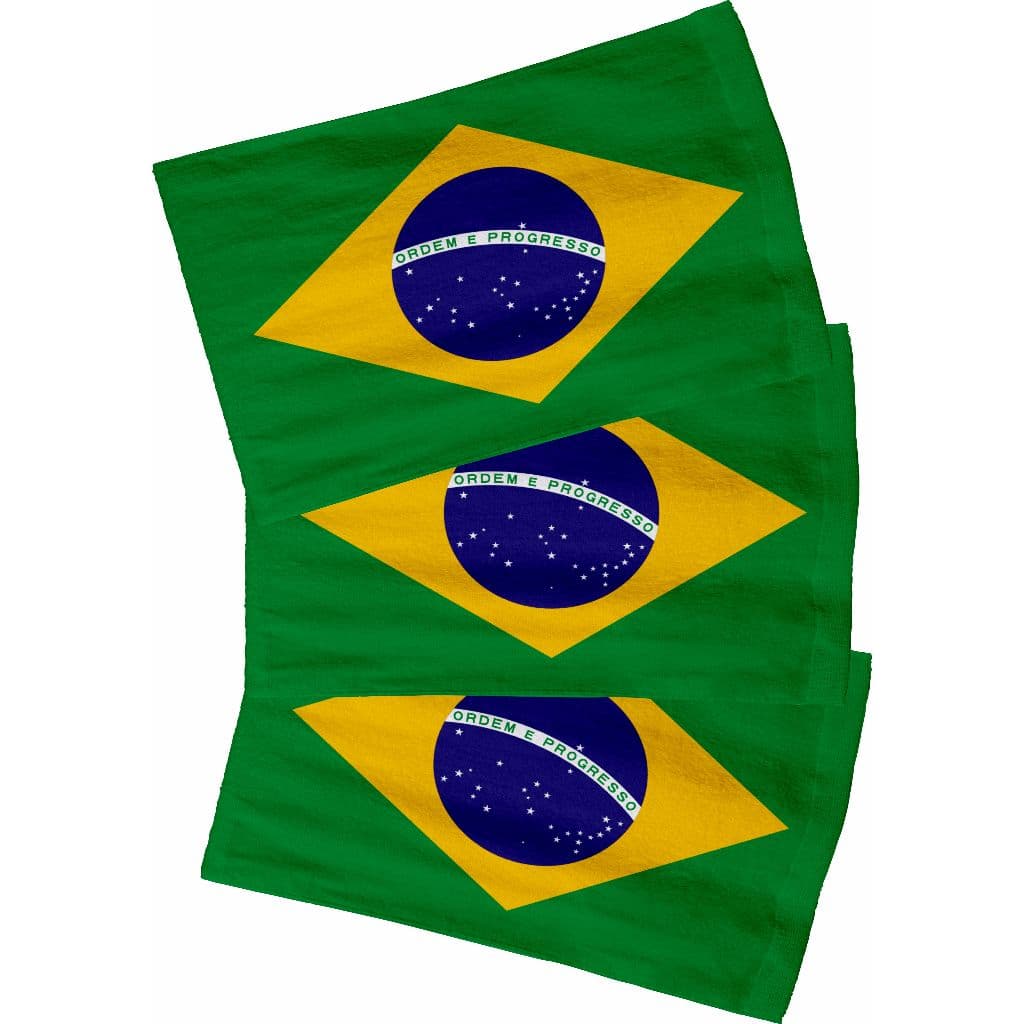 Kit Toalha de Rosto Mãos Pequena Temática Brasil