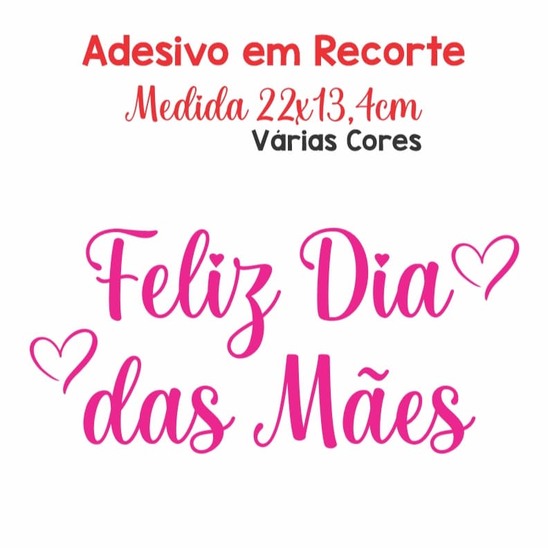 Adesivo Personalizado para Balões e Superfície Lisa Feliz dia das Mães 1 unidade - cores