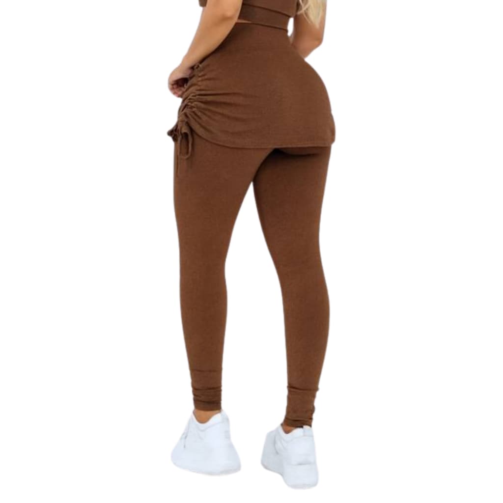 Calça Leg Tapa Bumbum Suplex Legging Com Saia Fitness Confortável