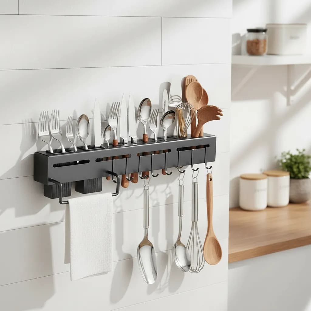 Suporte Para Armazenamento De Facas Ganchos Talheres Utensílios De Cozinha De Ferro
