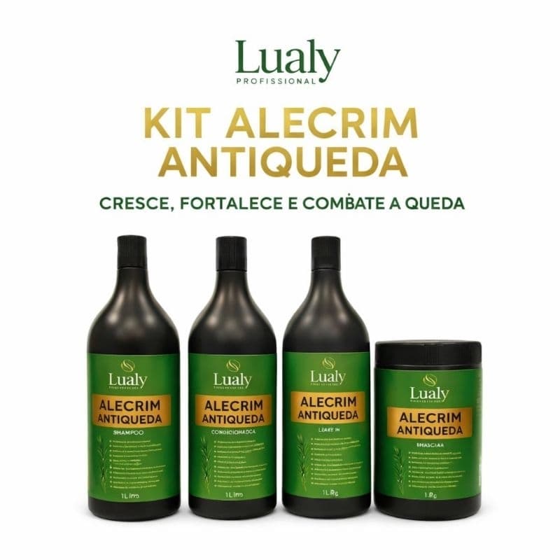 Kit Profissional Salva Cabelo Hidratacao Reconstrução Brilho Força Alecrim Volume e Resistência com Lualy