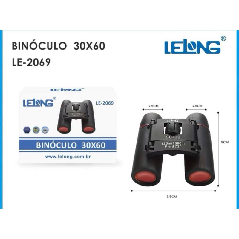 Binóculo 30×60 Lelong Compacto e Resistente com Lentes Tratadas – LE2069