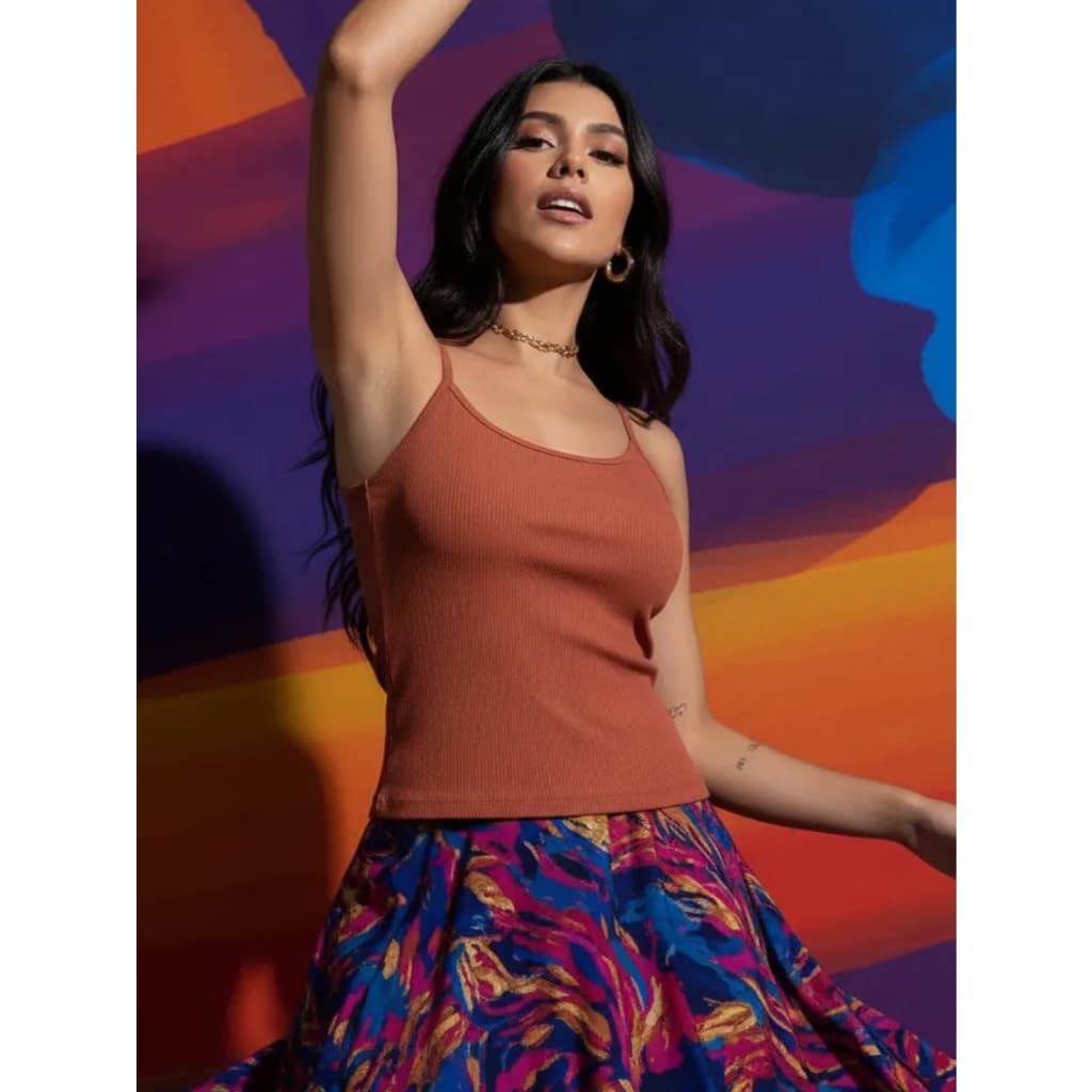 Blusa Regata Alca Fina Feminina Ribana   P M G GG