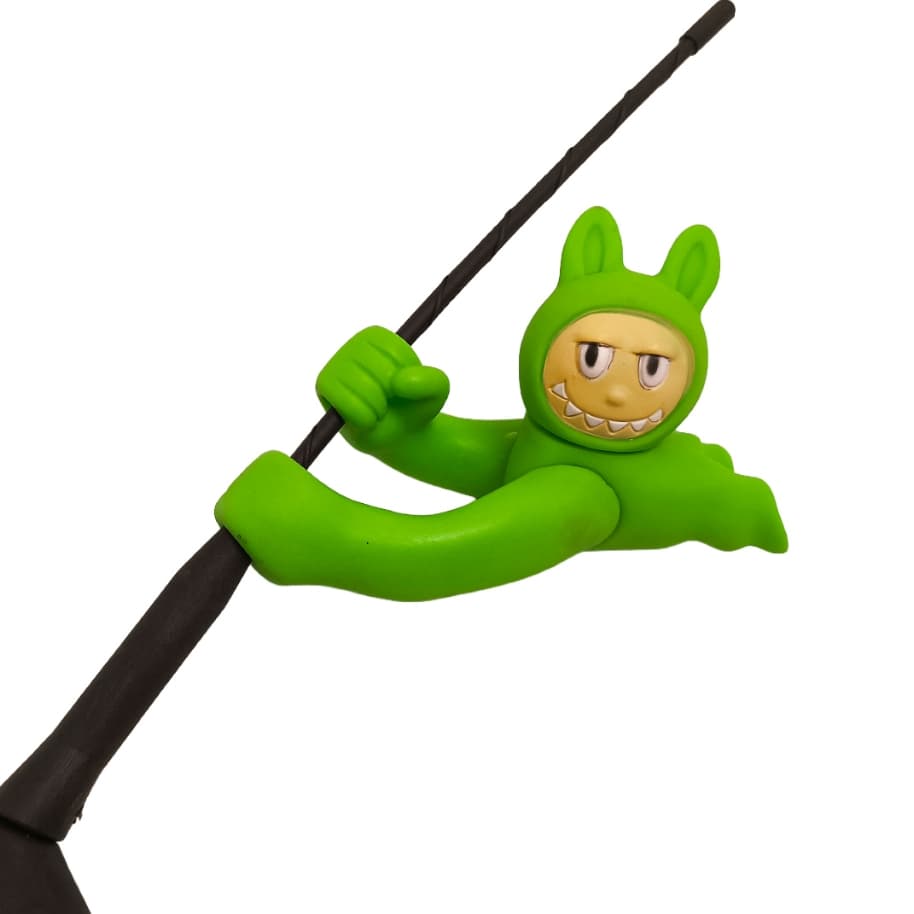 Enfeite De Antena De Carro Haste Fina Boneco Verde  Decorações para Antena.