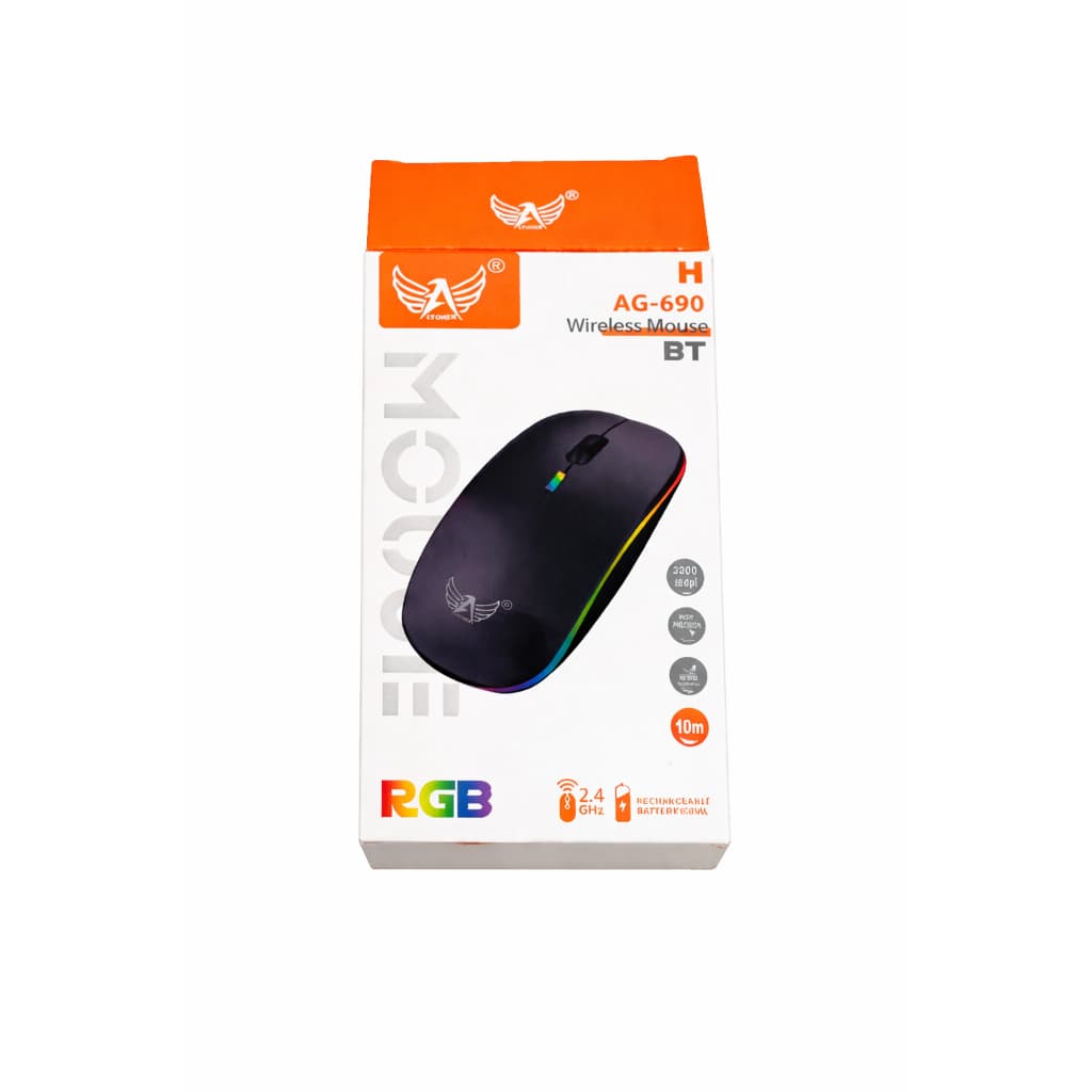 Mouse Sem Fio Branco - RGB CONFORTO PRECISÃO