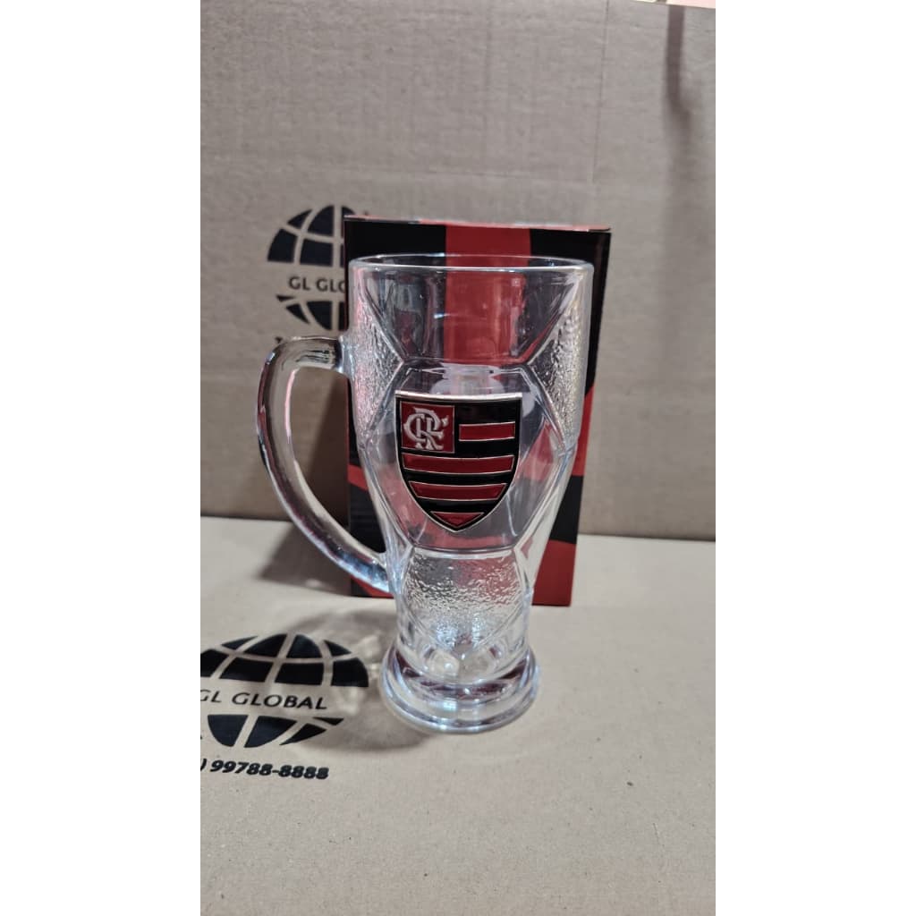 Caneca Vidro 420ml Flamengo – Produto Licenciado Oficial