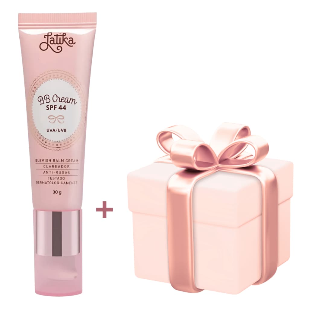 Base BB Cream Latika Original Todos Tipos de Pele FPS 44 com Brinde Incluso