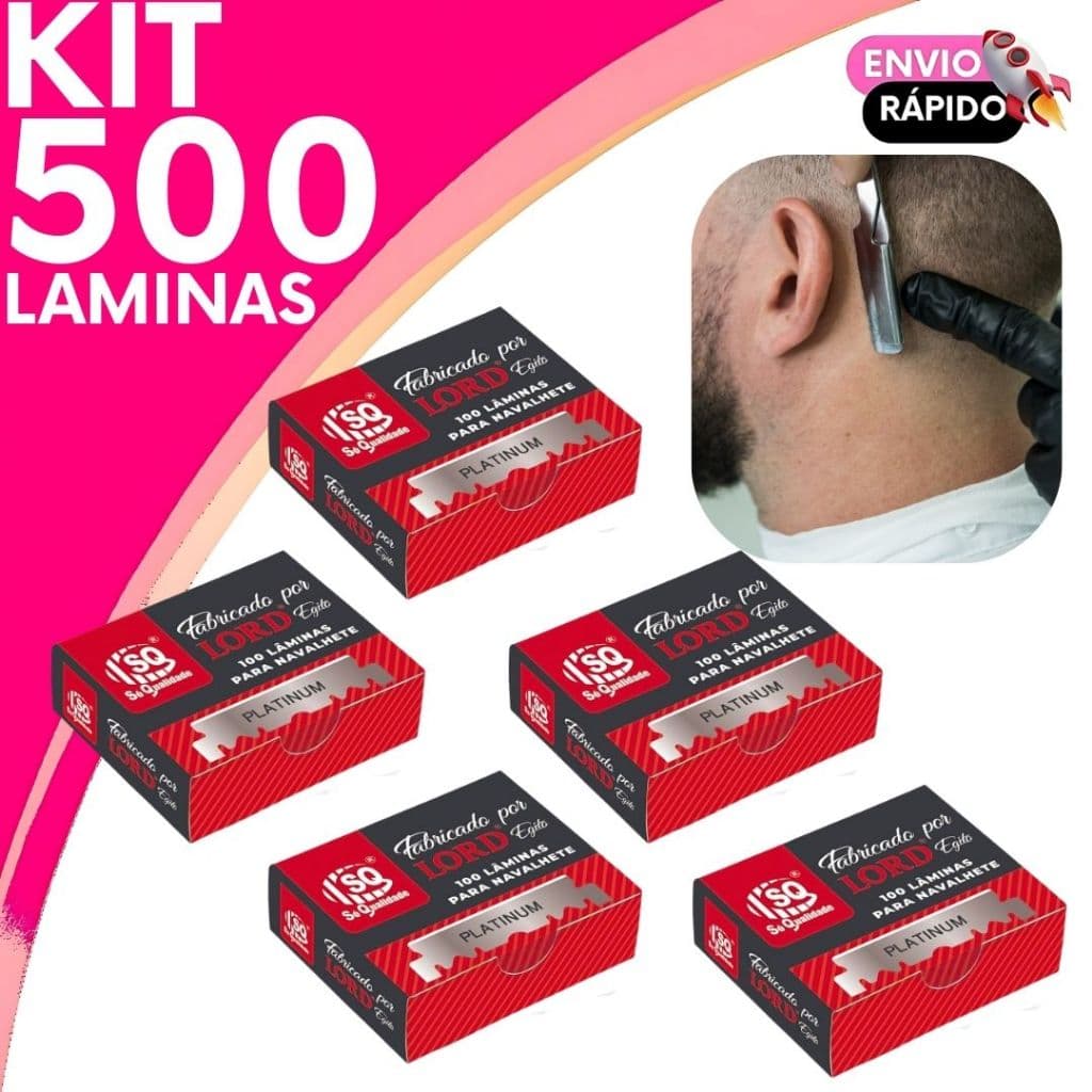 Lâmina De Barbear Lord Platinum Meia Lâmina - Corte Alta Precisão Barbeiro Profissional