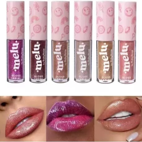 Kit com 3 Lip Gloss Brilhante - Melu by Ruby Rose Promoçao
