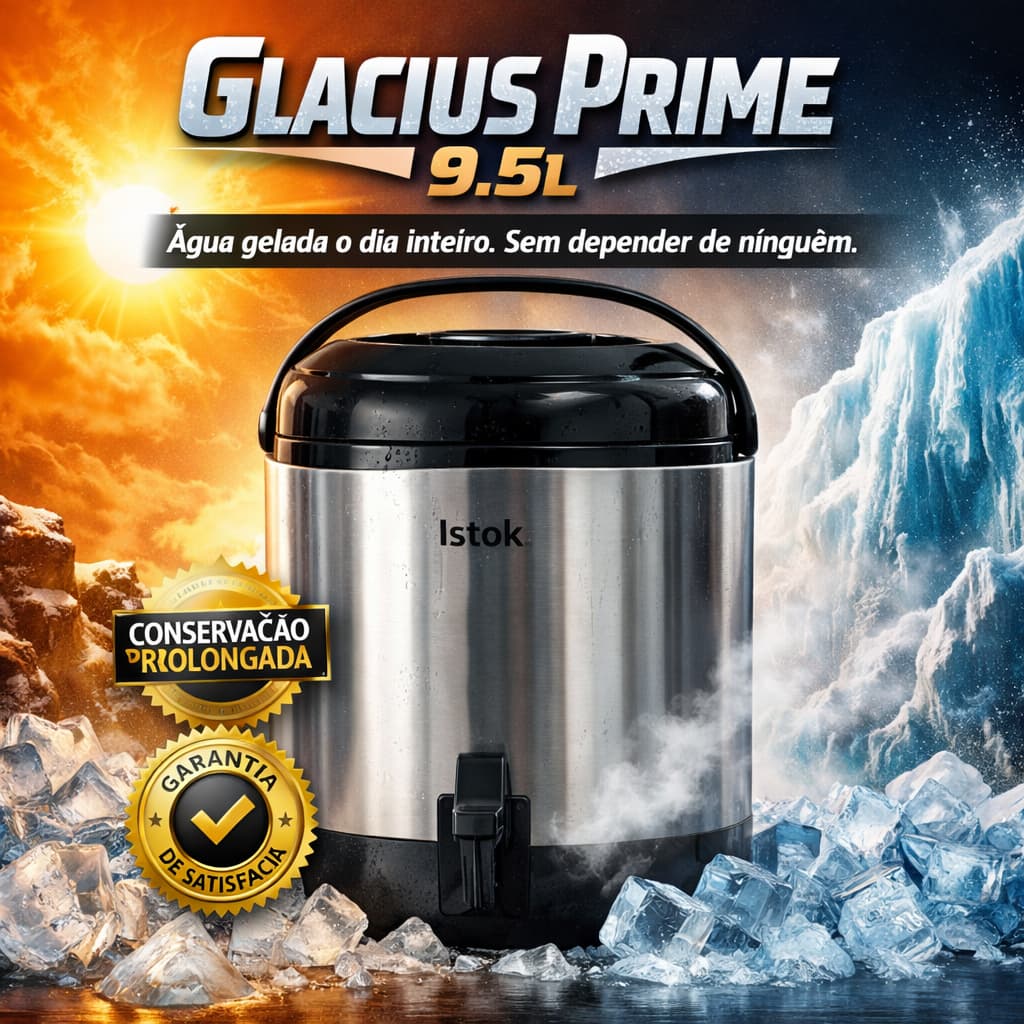 Botijão Térmico Inox 9,5L com Torneira | Conserva Quente e Frio