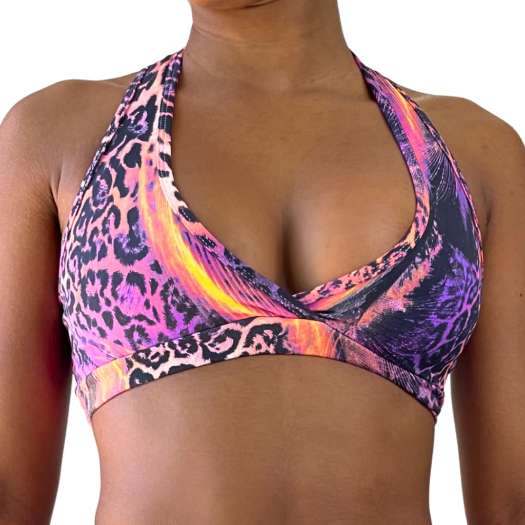 Top Feminino Estampado Colorido Sem Bojo Fixo Moda Fitness Academia Confortável