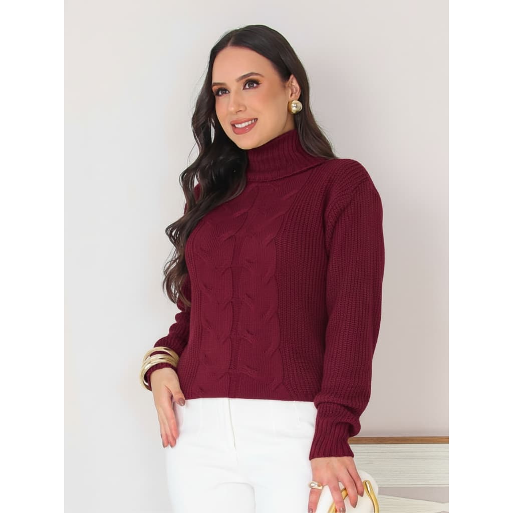 Blusa Feminina Tricô Inverno Tendência 2026 Manga Longa Conforto e Elegância Lançamento