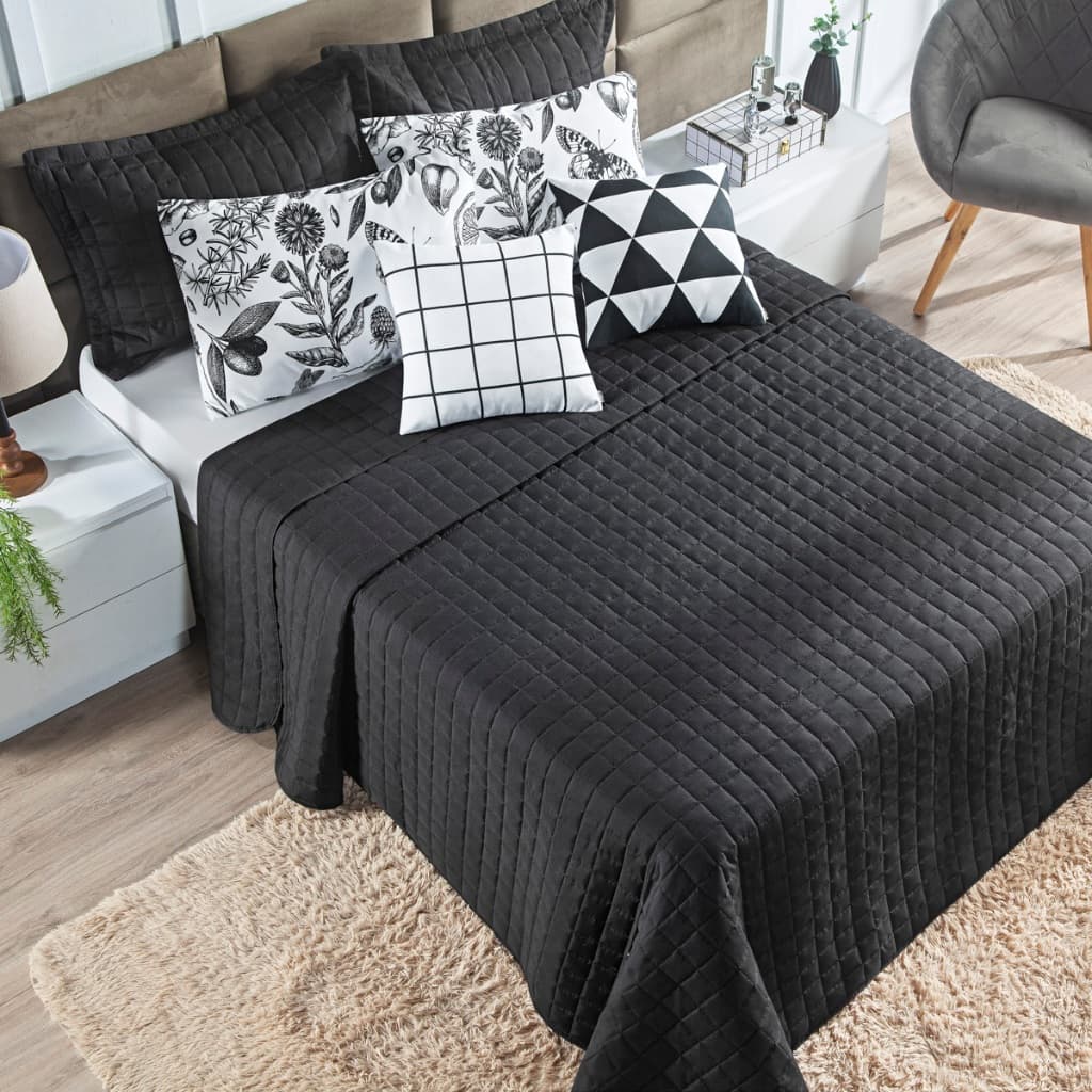 Kit Cobre Leito Queen Micropercal 300 Fios Matelado 7 Peças