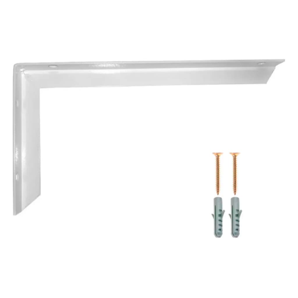 3x Mão Francesa 50CM Branca Para Prateleira Pia De Mármore Suporte Cantoneira + Kit Instalação