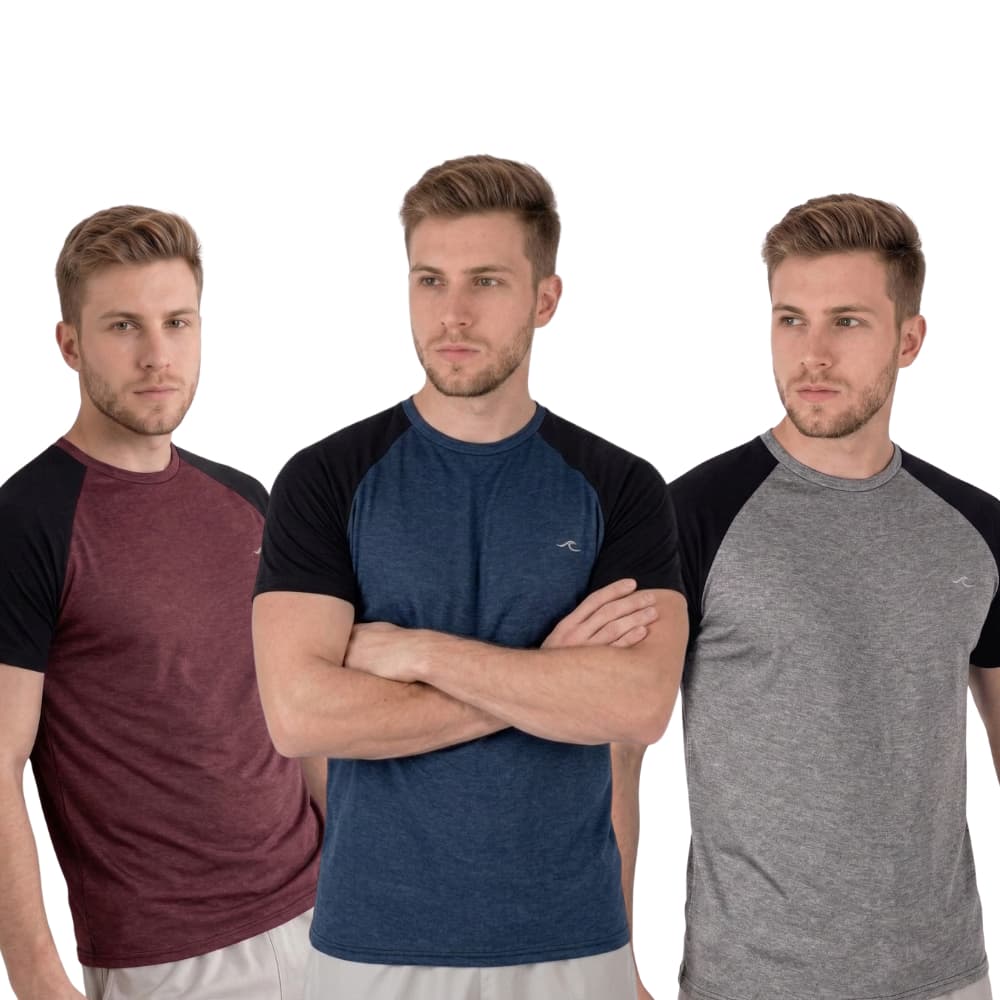 Kit 3 Camisetas Masculina Dry Fit Raglan Camisa Academia Fitness Treino Básica Roupa Premium