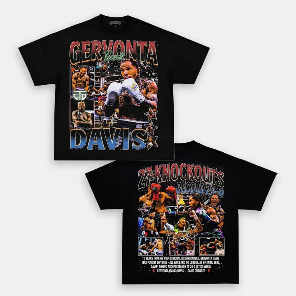 Camiseta T-shirt Básica e Oversized Algodão Esportes Luta Gervonta Tank Davis Design Vintage Street