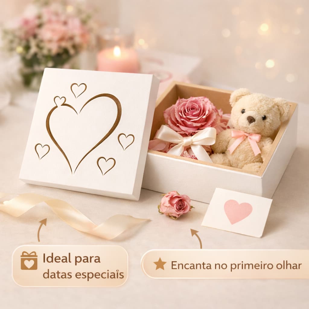 Caixa Multiuso Amor Coração Mdf Branca
