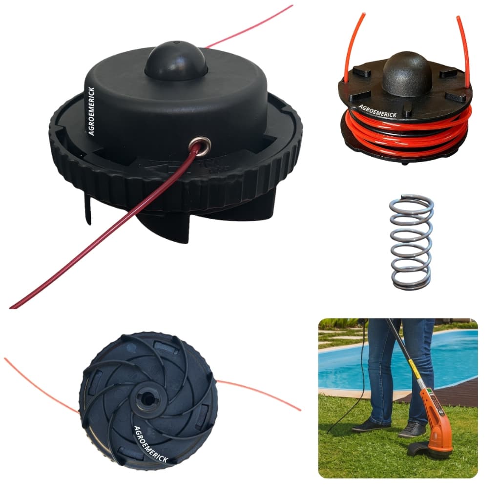 Carretel Fio Nylon Aparador de Grama eletrico Toyama Tekna Tramontina Trapp Preto