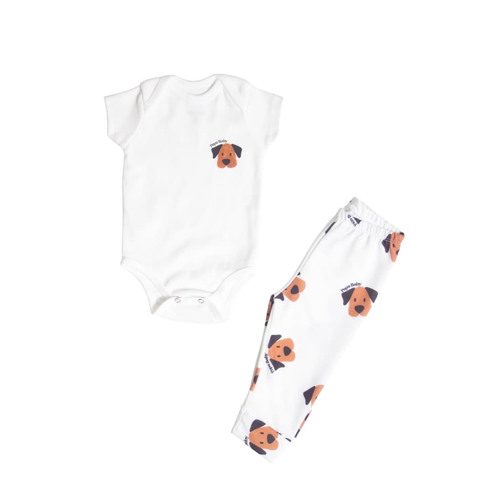 Conjunto Calça e Body Manga Curta Dog Bob