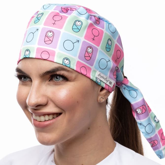 Gorro Cirúrgico Bandana Unissex Estampada Obstetrícia | Enfermagem e Hospitalar