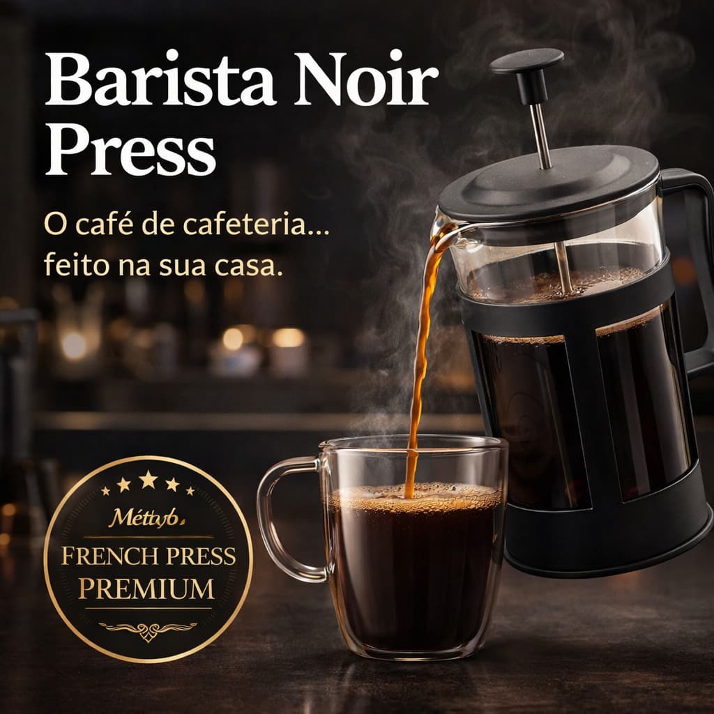 Cafeteira Francesa 300ml Prensa Francesa Café Manual Vidro Inox -  Prensa Café Gourmet Barista Noir