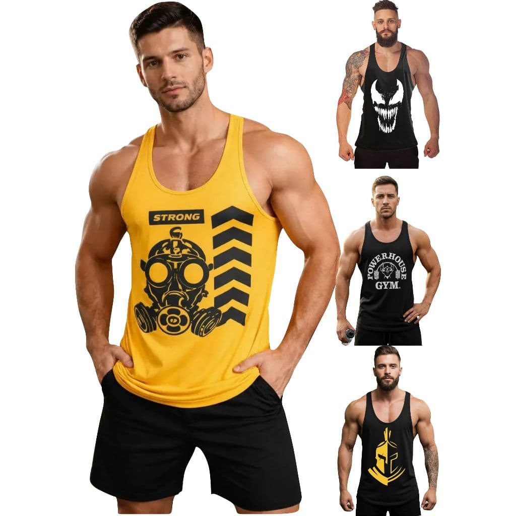 Camisa Regata Cavada Masculina Estampada Verão Academia