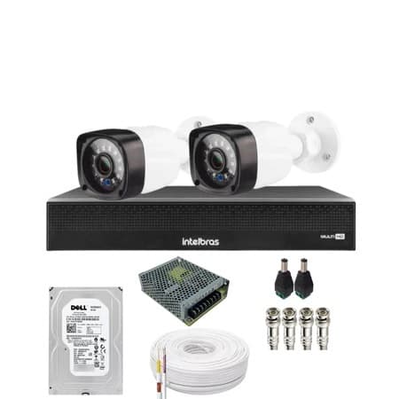 Kit 2 Câmeras hd 1080p + DVR Mhdx Full Hd Intelbras