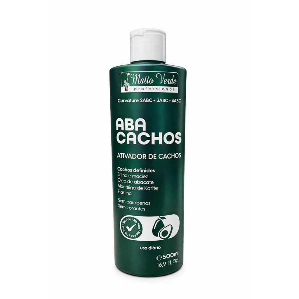 Condicionador Ativador de Cachos Abacachos Mattoo Verde 500ml | Óleo de Abacate Cachos Definidos