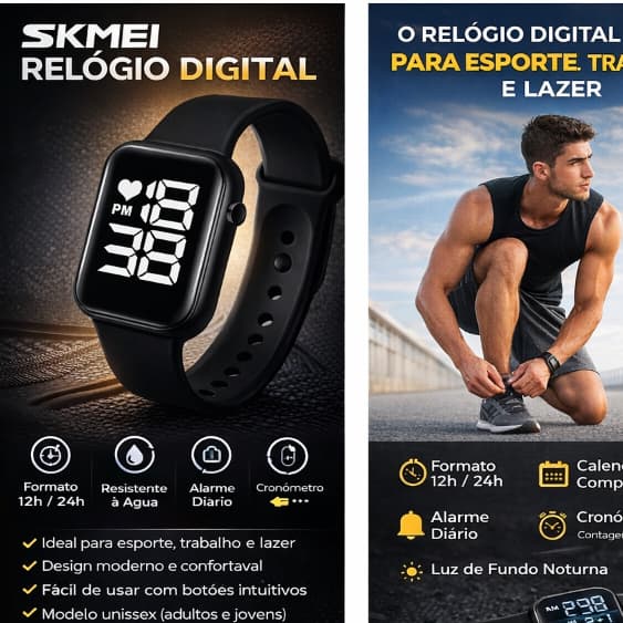 Relógio Digital SKMEI Esportivo Resistente à Água LED Cronôm