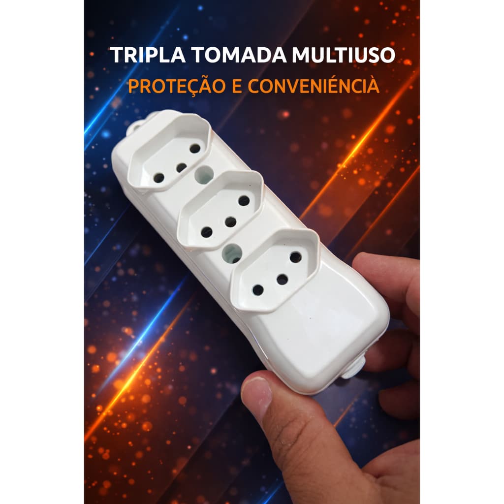 Tomada em barra 10 Amperes 3 Entradas