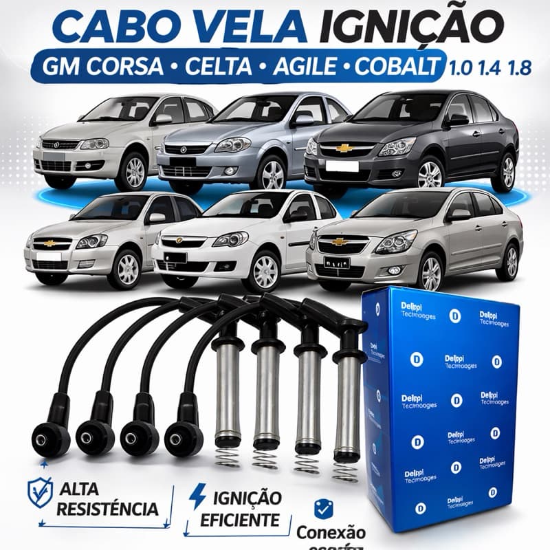 Cabo Vela Ignição Gm Corsa Celta Agile Cobalt 1.0 1.4 1.8