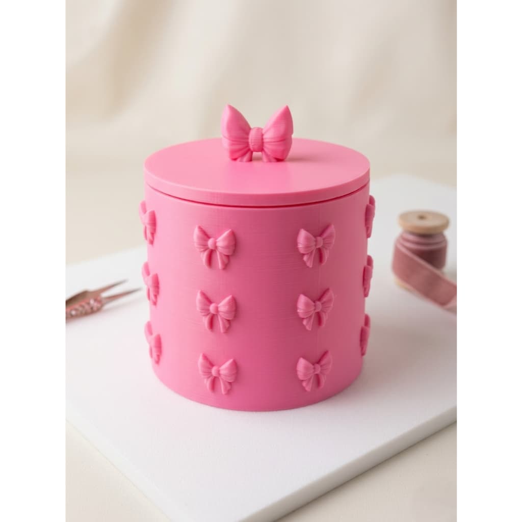 Pote Organizador com Tampa de Laço | Porta Maquiagem | Porta Joias | Organizador Decorativo + Brinde
