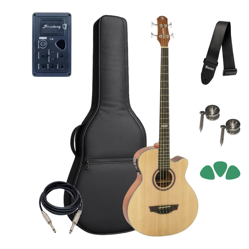 Baixolao Eletrico Strinberg Sb240c Ns 4 Cordas + Acessorios