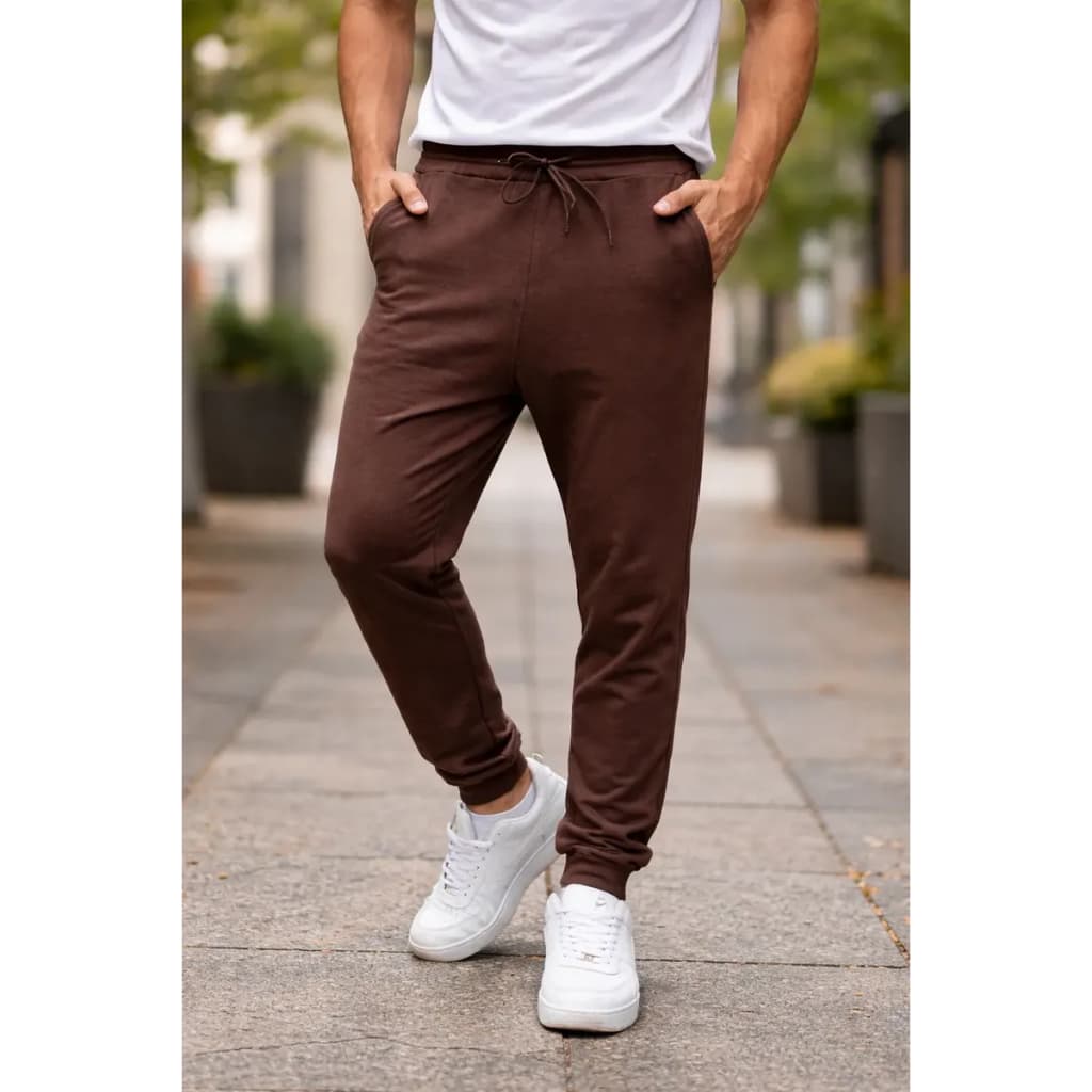 Calças de Moletom Moletinho Jogger Masculina Skinny Slim Amarração Academia Treino