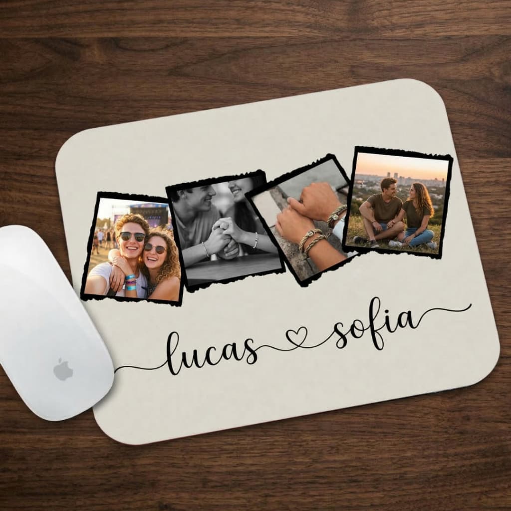 Mouse Pad Casal Personalizado C/ Foto Sua Foto 22x18cm