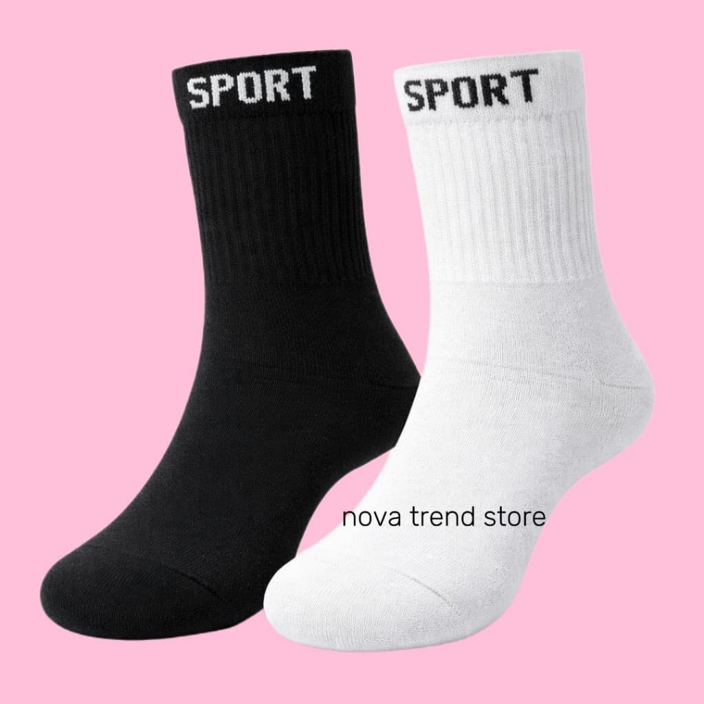Meias Esportivas Cano Longo Sport Algodão Kit 3 6 12 Pares