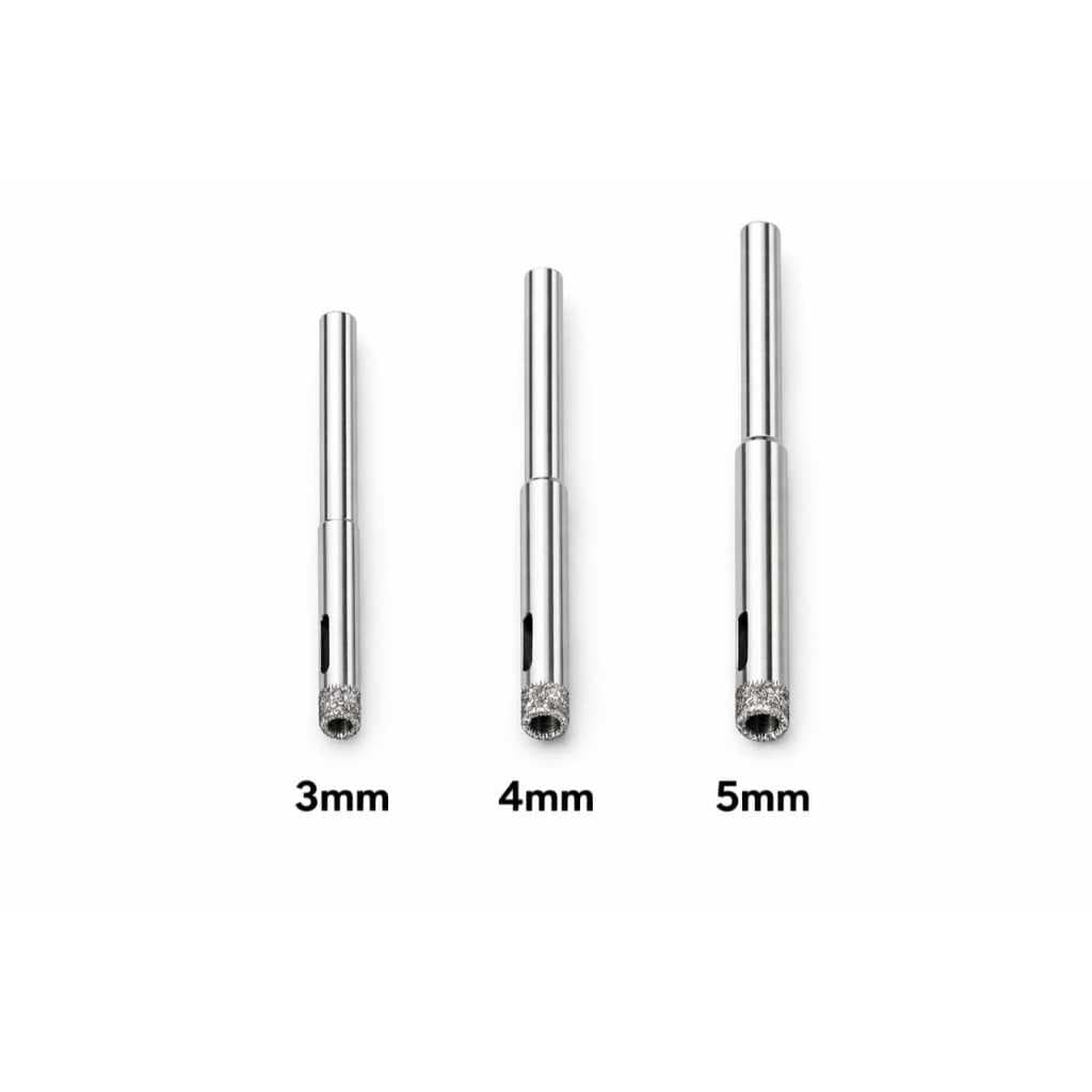 Jogo 30 peçs Brocas Diamantada Serra Copo 3, 4 e 5mm Furar garrafa Vidro  furadeira e micro retifica
