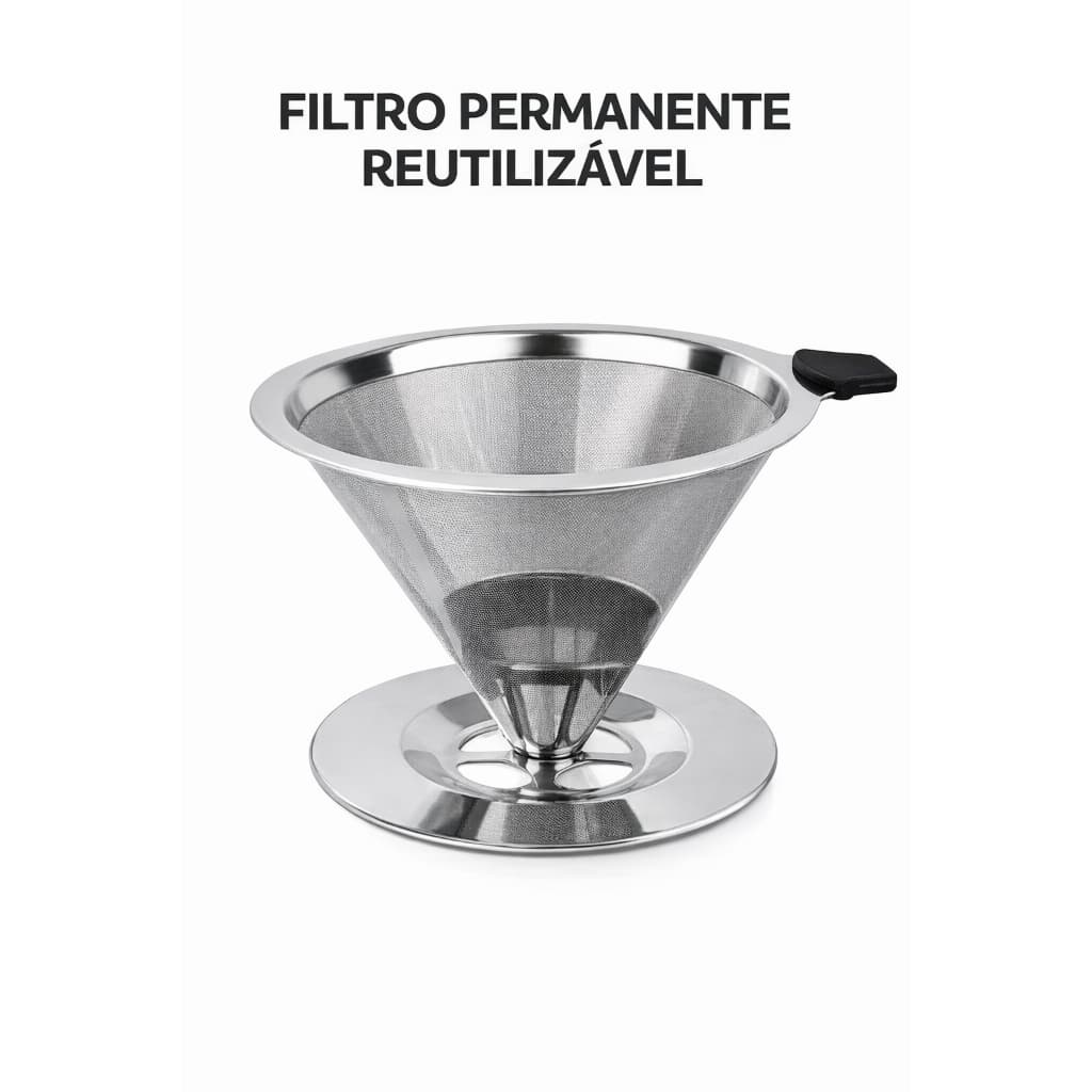 Coador Café Inox Permanente 102 Filtro Reutilizável Aço Inoxidável
